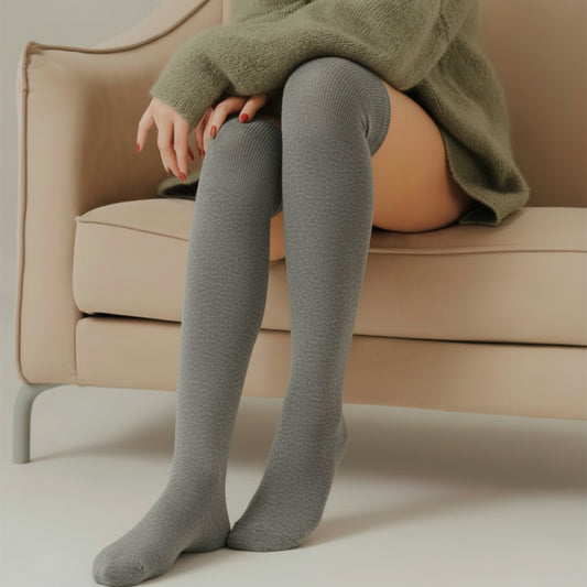 Fleece-Lined Cashmere Knee High Socks