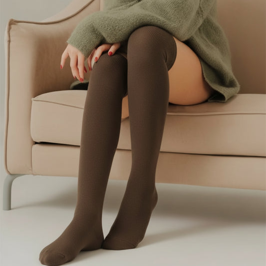 Fleece-Lined Cashmere Knee High Socks